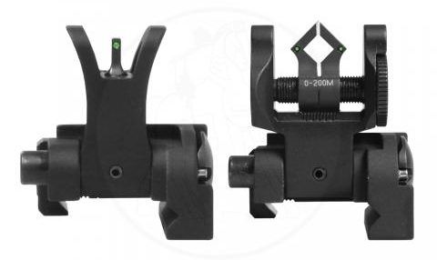 Micro Set - M4 Front and Dioptic Rear, Tritium -BLK Best Back Up Iron Sights