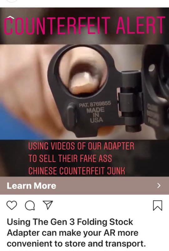 counterfeit LAW Tactical Folding Stock Adapters